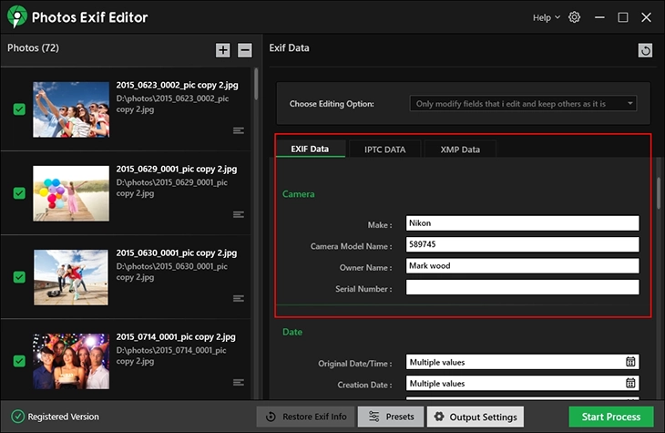 Batch Metadata Editing