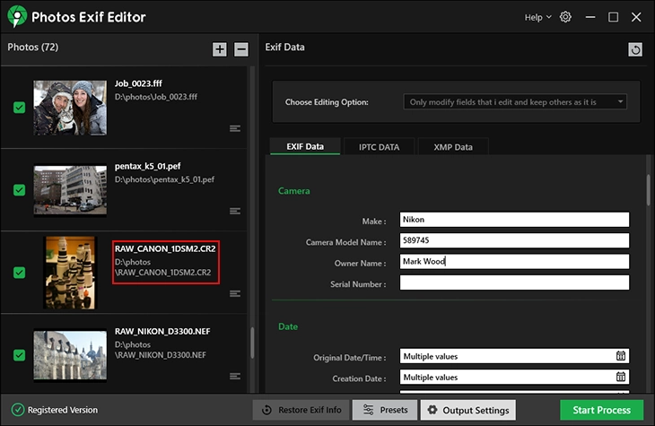 Supports Common and RAW Image Formats