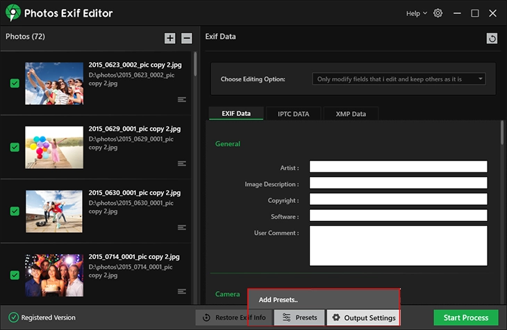 Metadata Presets