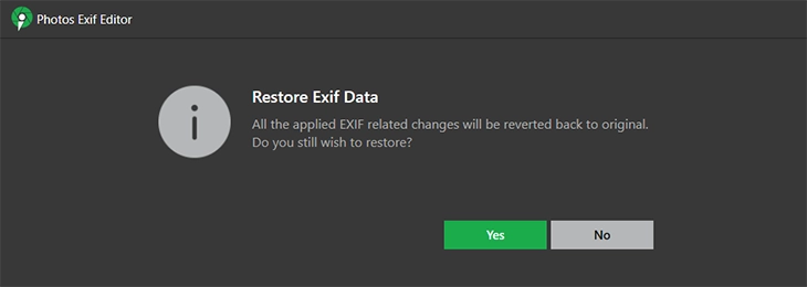 Restore Confirmation