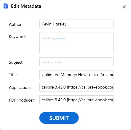 Clear the fields you want to remove information