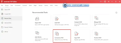 Click on Compress PDF
