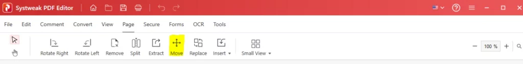 Click on the Move option