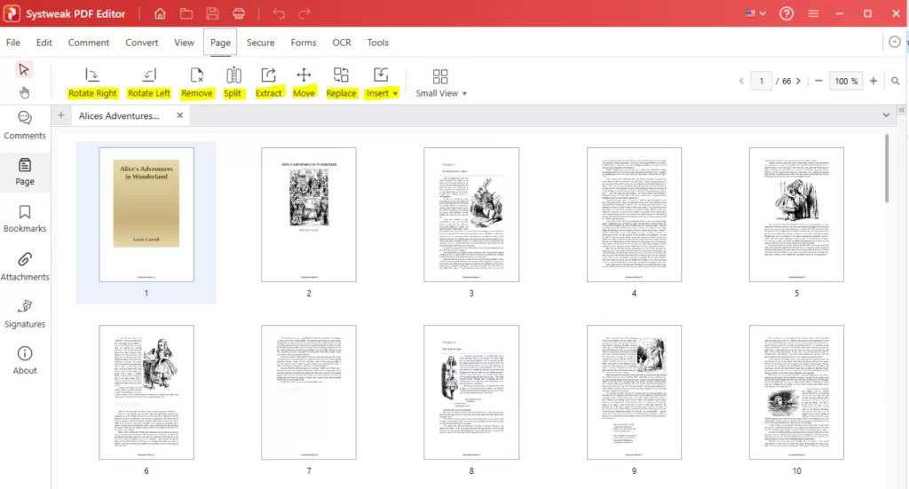 Page management options