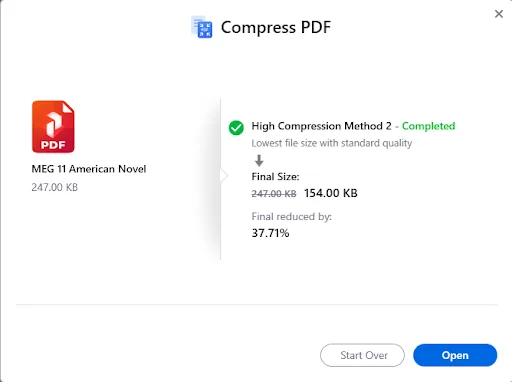 Select the location to save the compressed file