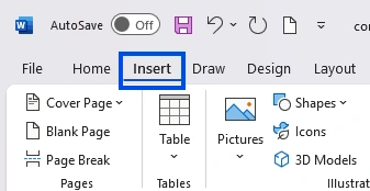 Insert tab