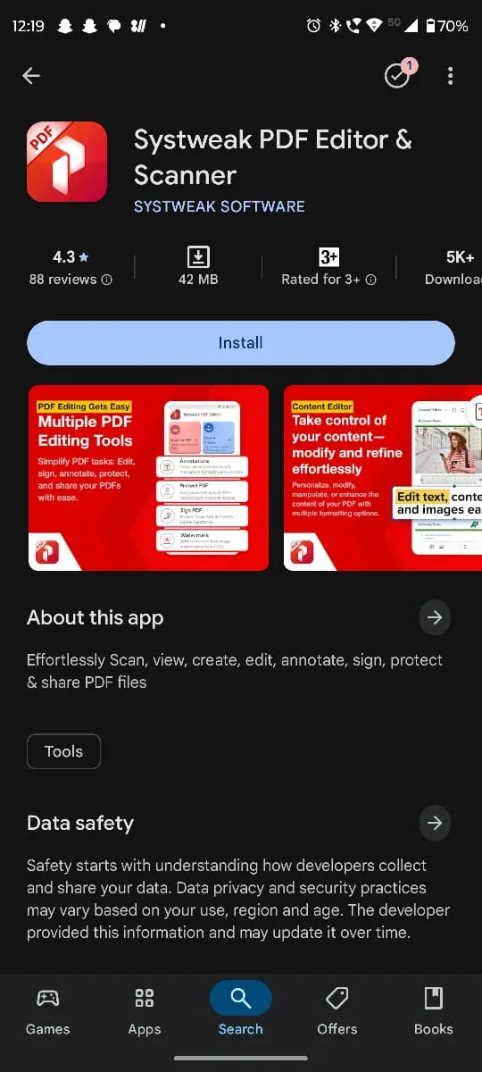 Install SPE android app