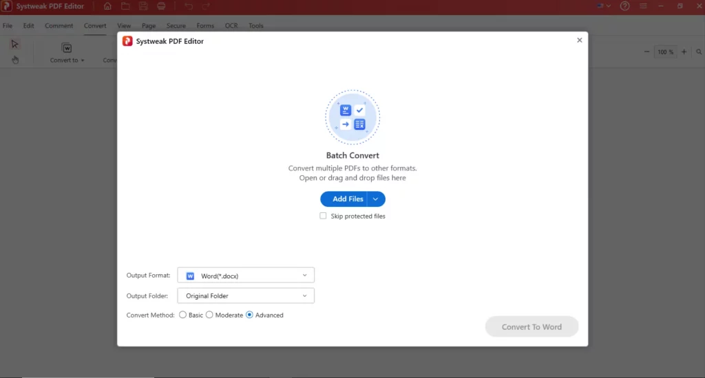 Add the PDF file to convert