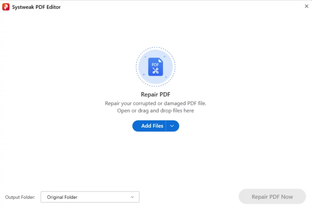Add your corrupted PDF