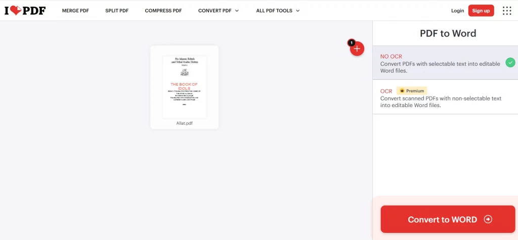 Click on the Convert to Word button