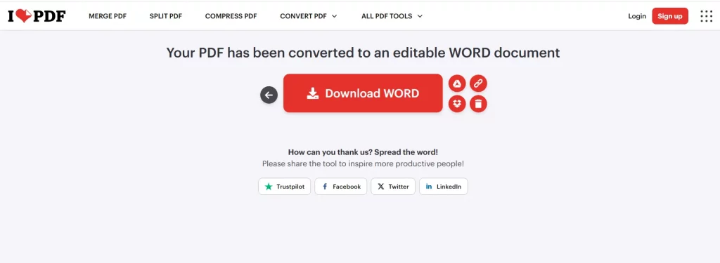 Click on the Download Word button