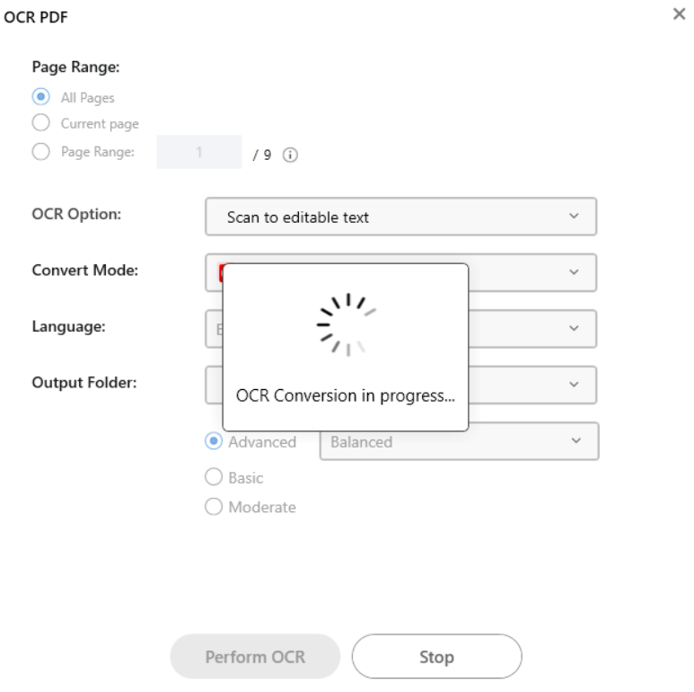 OCR conversion