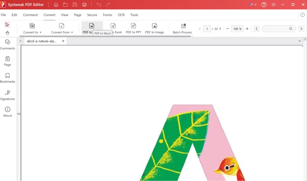 click Convert PDF