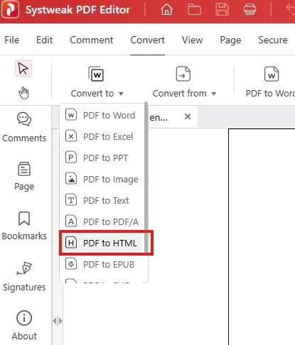 PDF to HTML