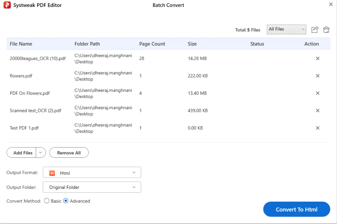 PDF to HTML conversion