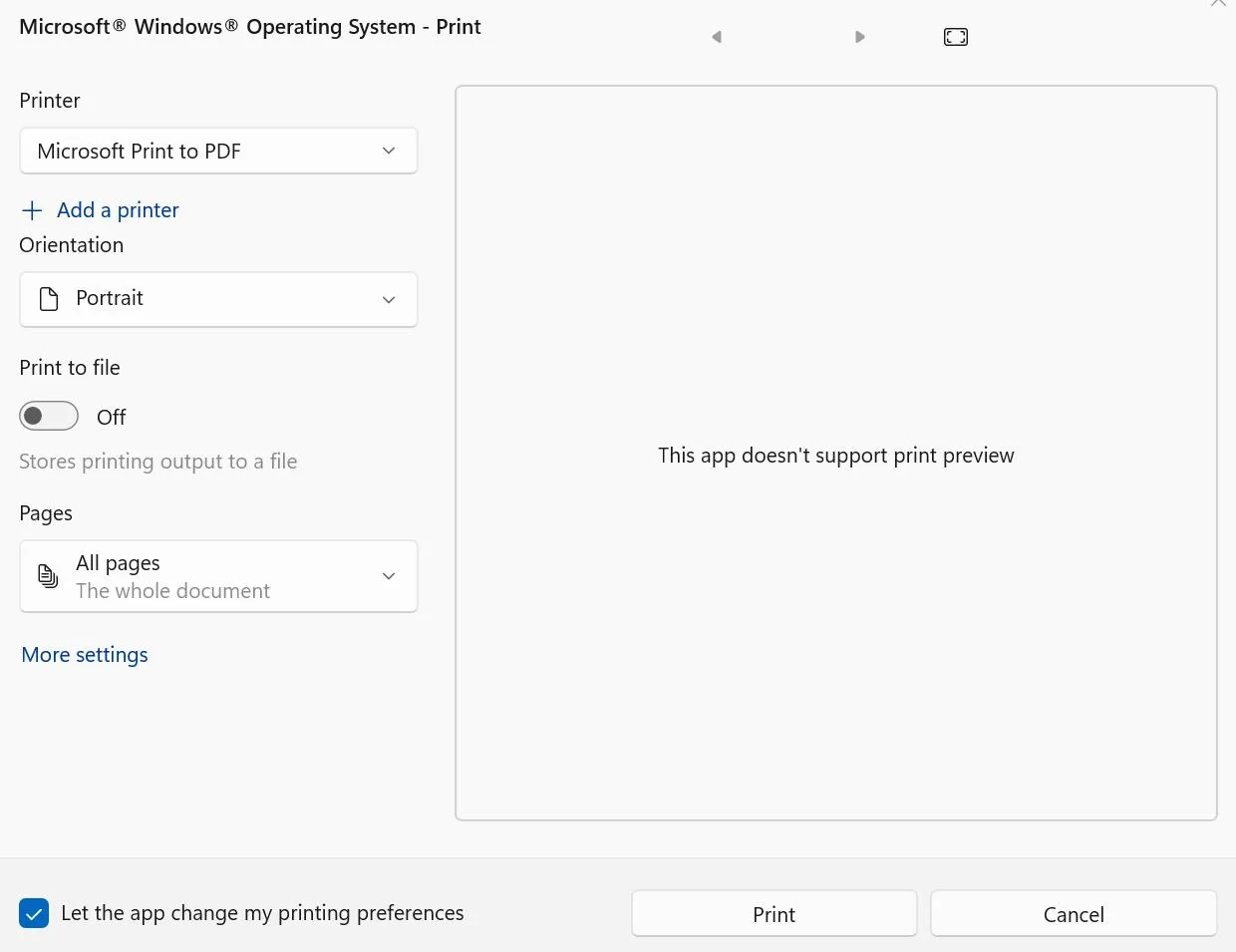 Printer options