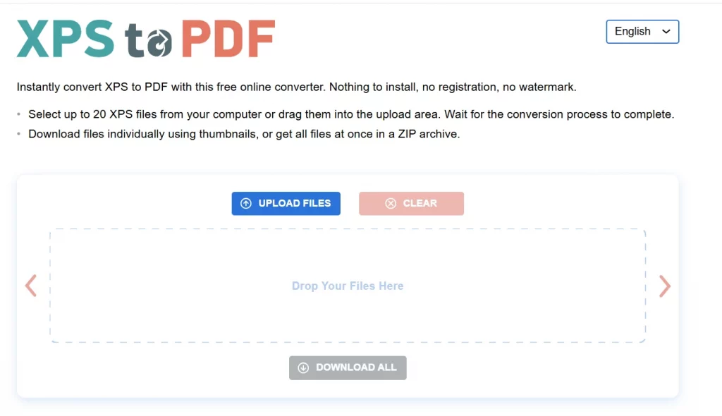 XPS To PDF official website