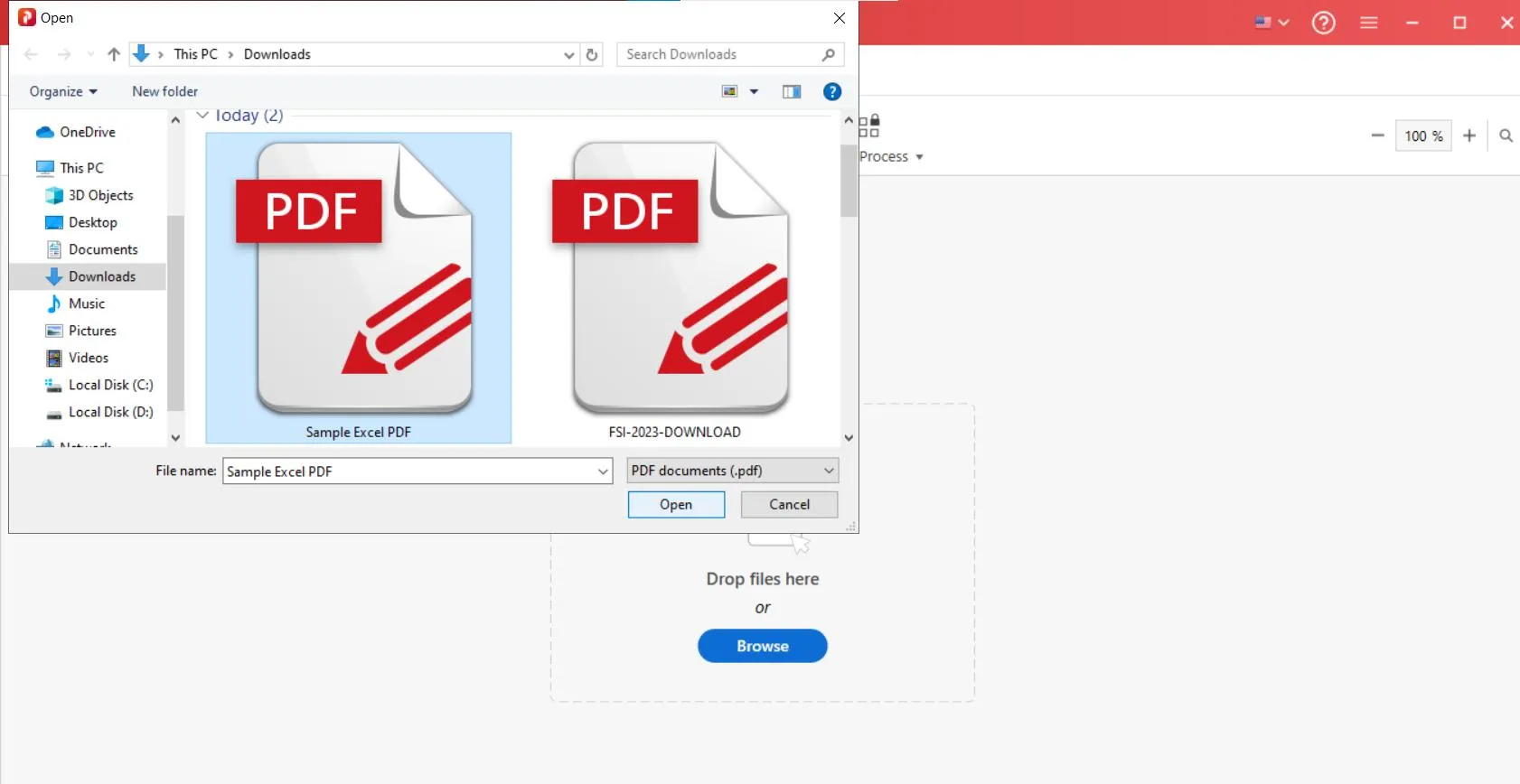 select pdf file