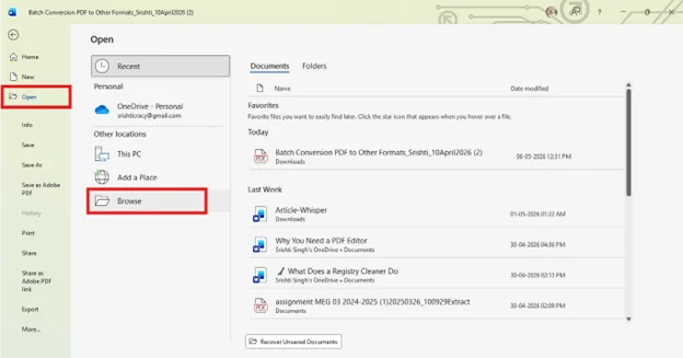 Browse pdf file