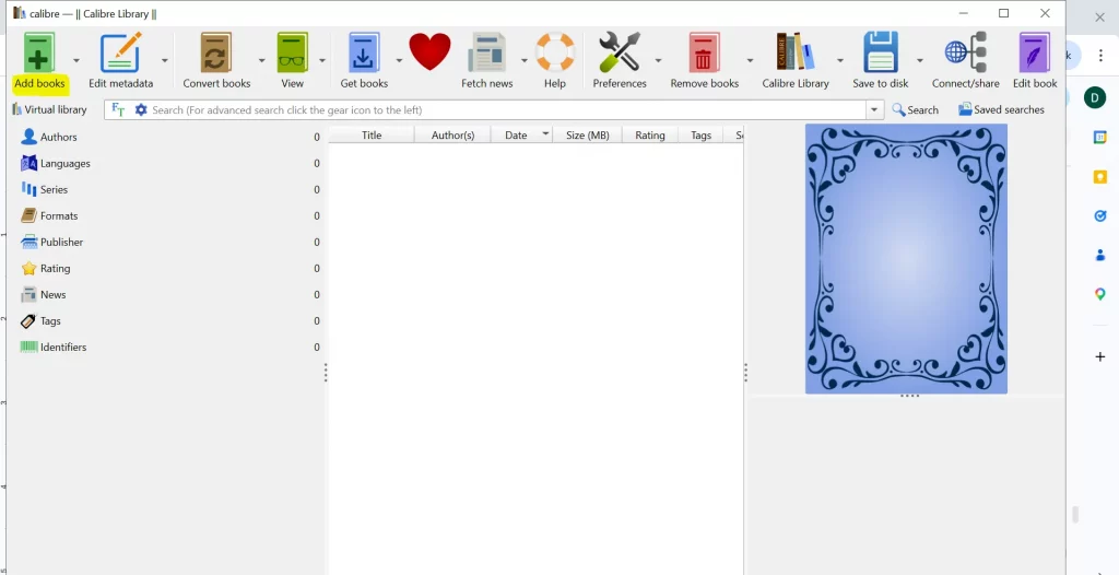 Click on the Add Books