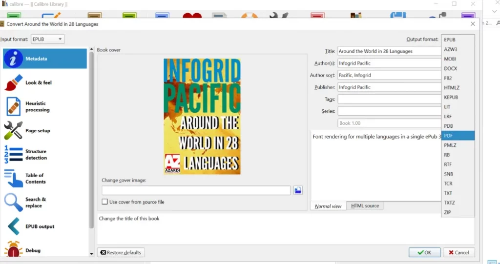 Click the Convert books option