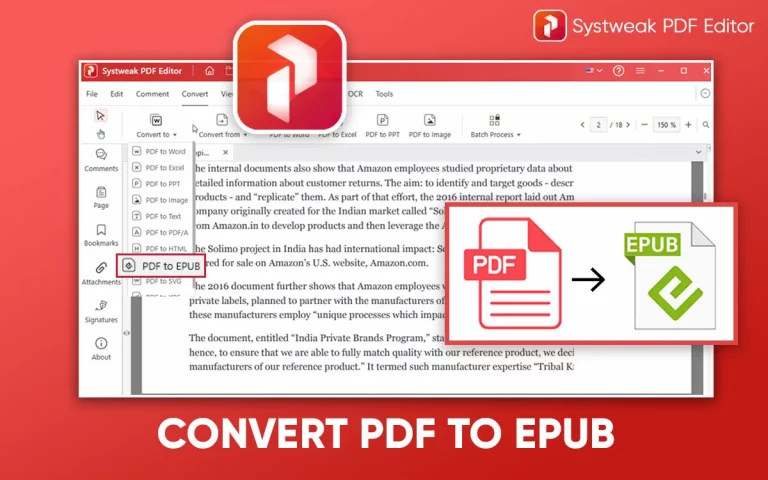 How to Convert PDF to EPUB with Systweak PDF Editor