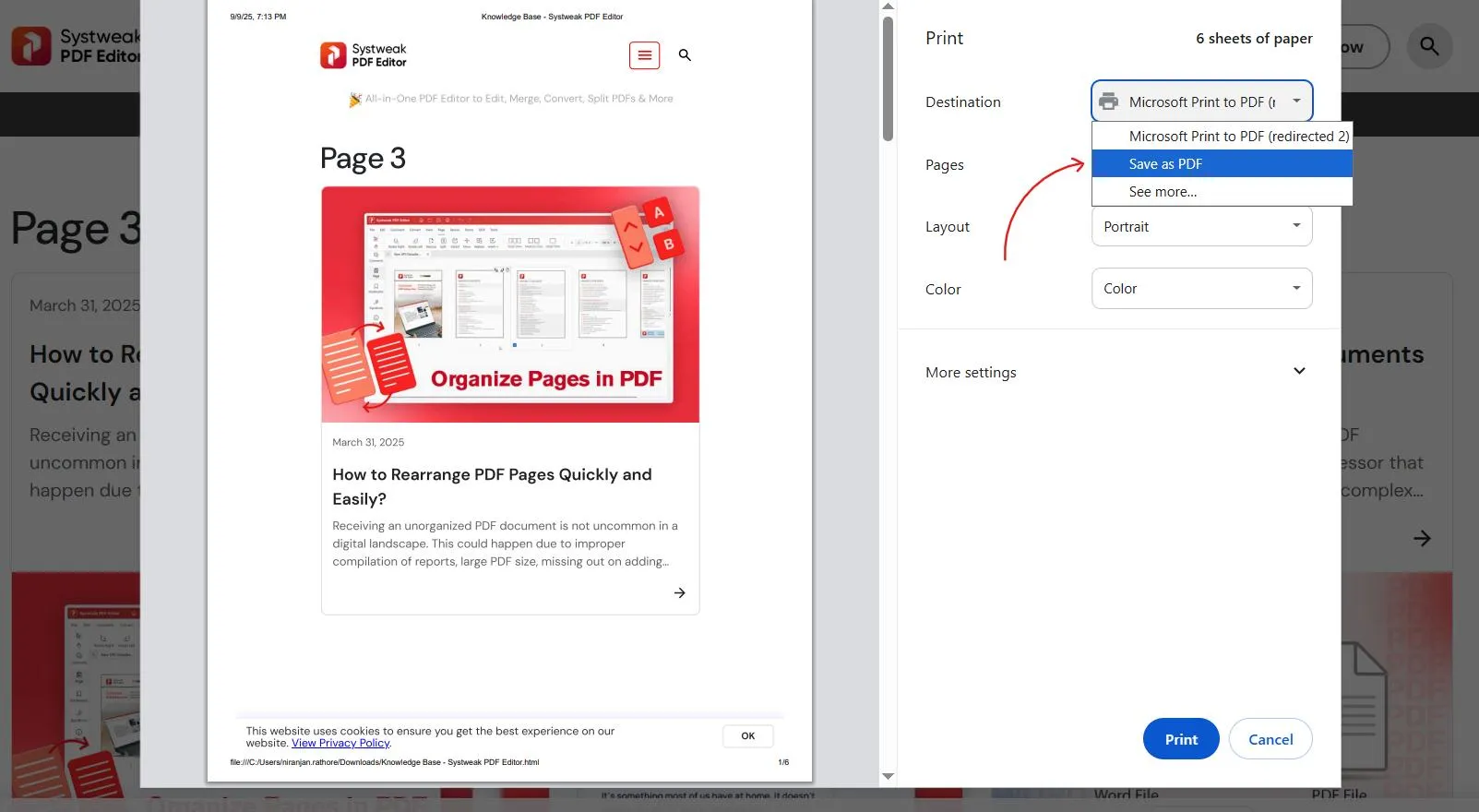 Save as PDF