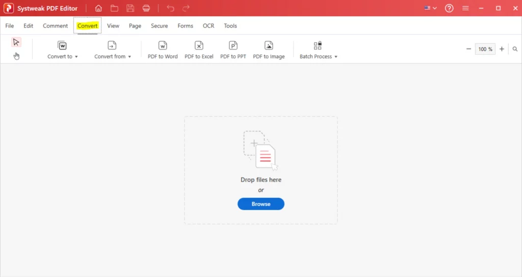 Click on the Convert tab in the toolbar