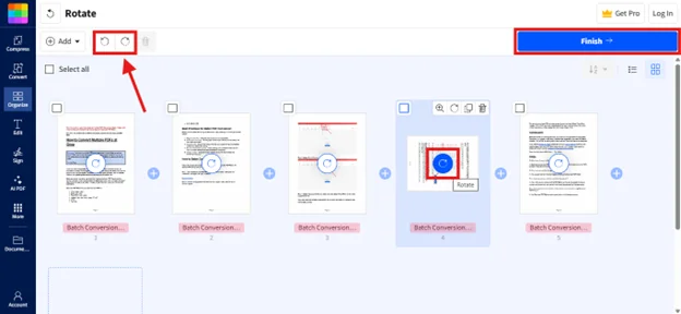 how to rotate pdf file online