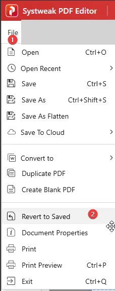 revert to saved option
