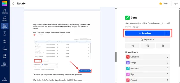 rotate and download pdf