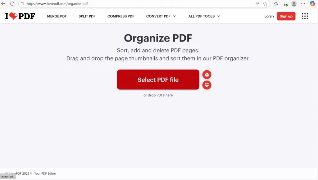 organise PDF i love pdf