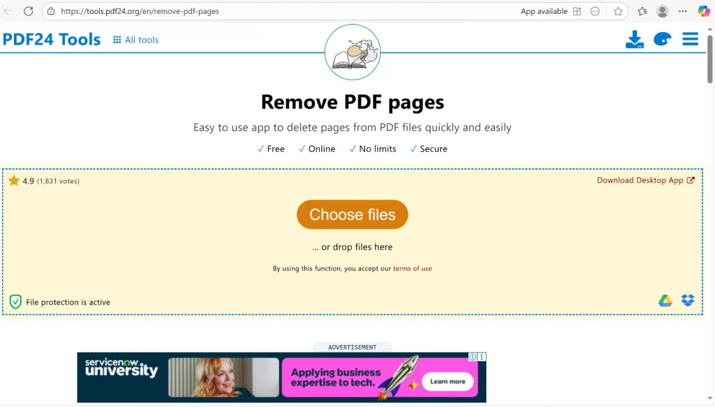 remove pages pdf24