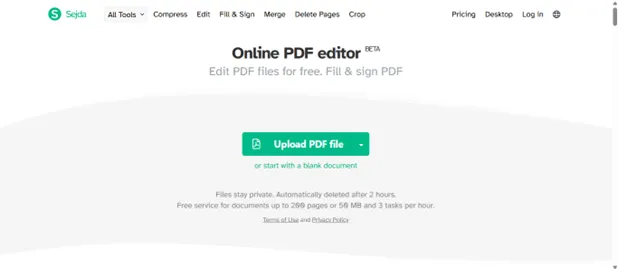 Sejda PDF Editor