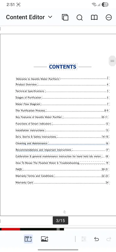 click the content editor option