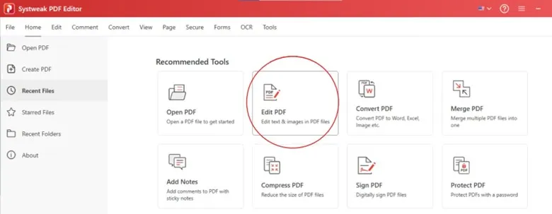 edit pdf from home screen