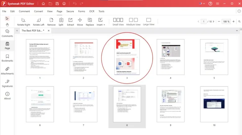 replace selected page