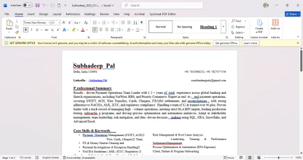 Convert PDF Resume to Word