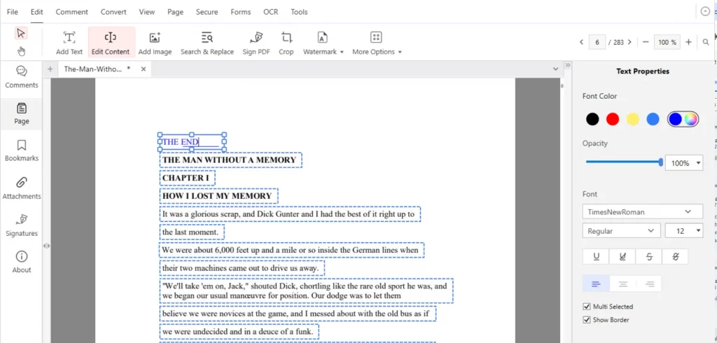 Edit existing content