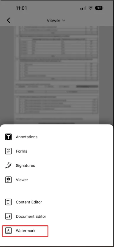 drop down with options