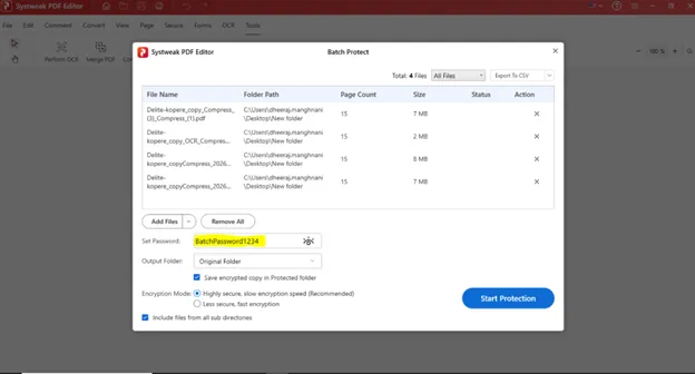 enter a Password in the text box