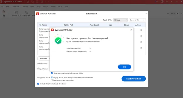 process completed click ok