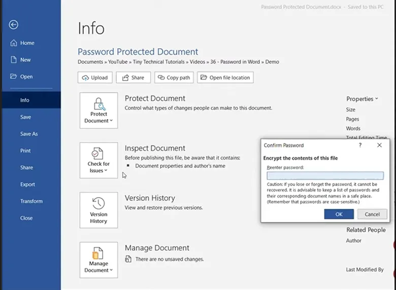 renter the password and click ok