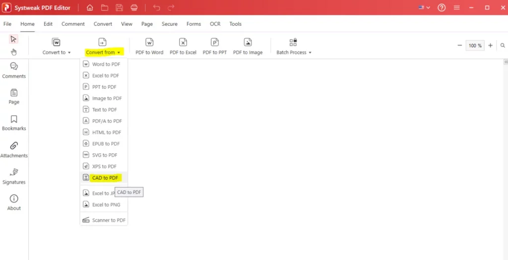 Choose CAD To PDF