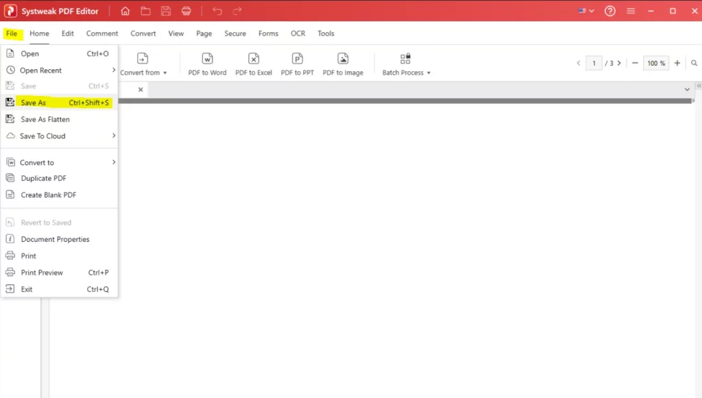 Click on the File tab and choose Save As