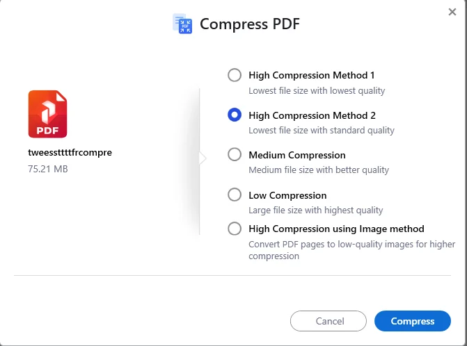 Compress pdf