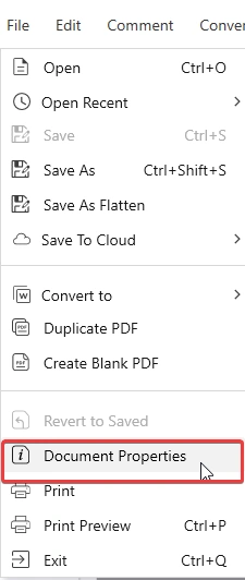 Document Properties