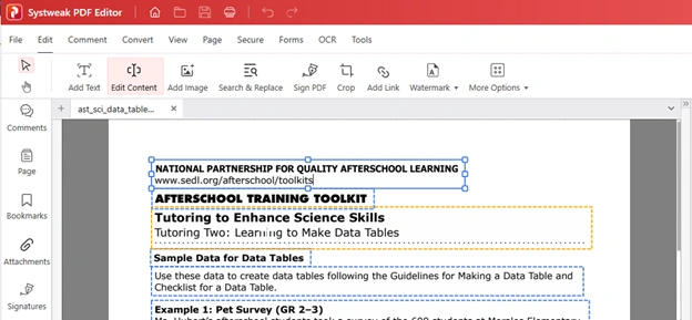 Edit text in pdf file