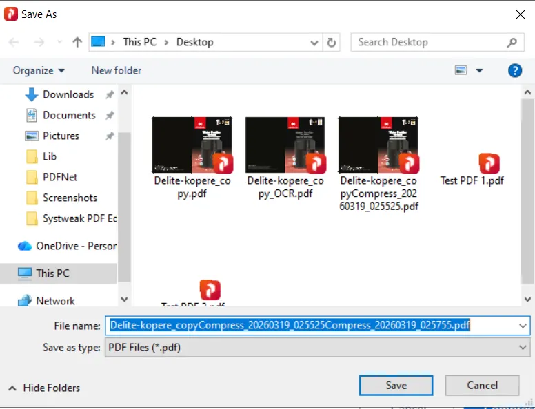 Select the destination folder