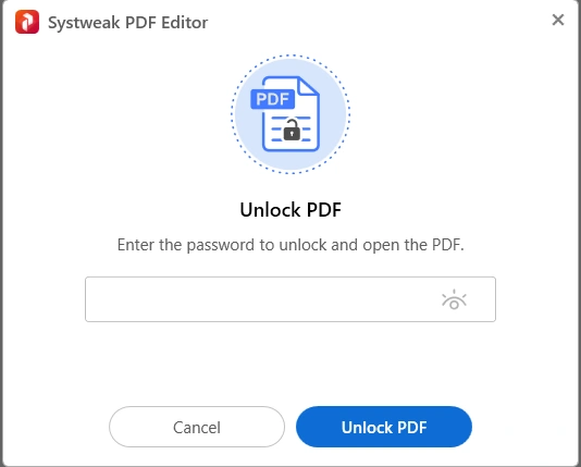 enter the password to unlock PDF